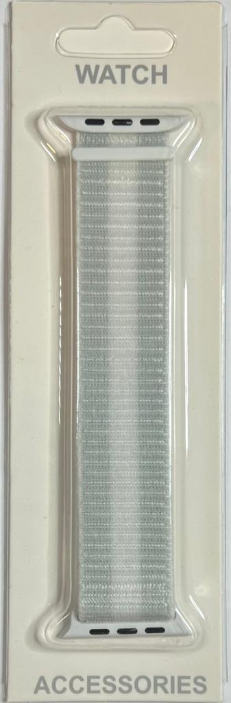 Curea textila ceas White Stripe 42-44 mm